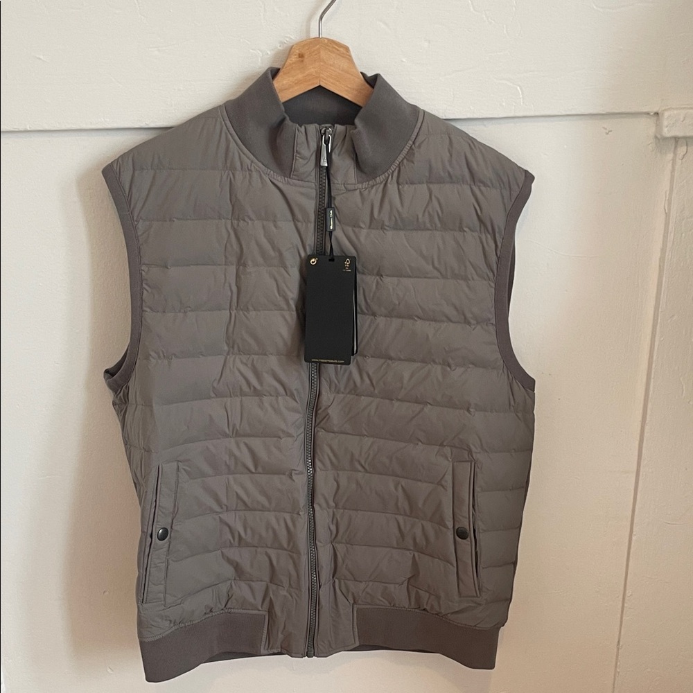 Massimo Dutti Men's Gray Quilted Vest